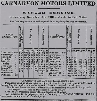 Amserlen yn y Carnarvon & Denbigh Herald